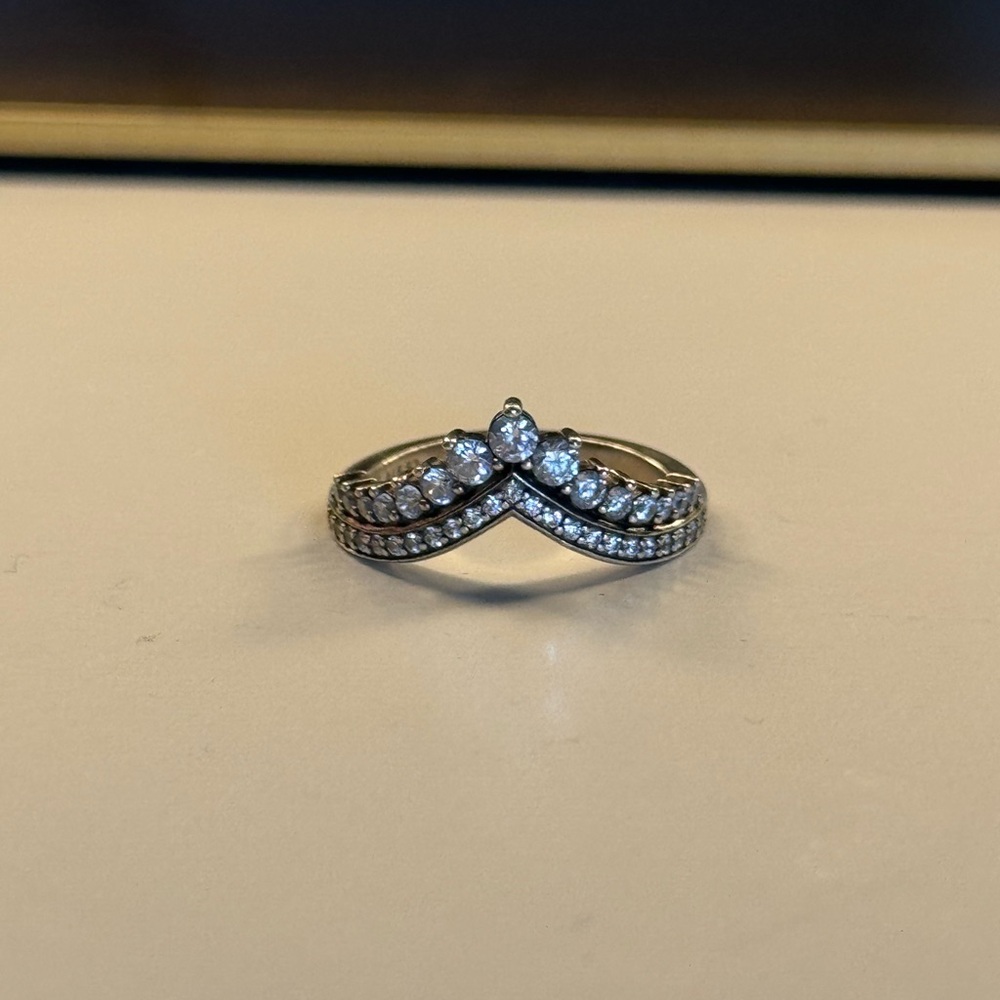 Elegant Pandora Silver Ring Size 6